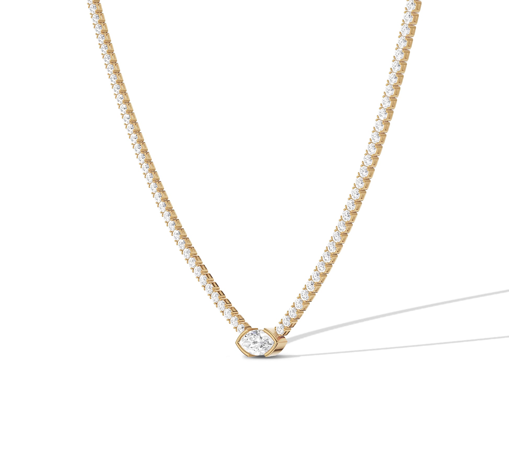 lab grown diamond tennis necklace