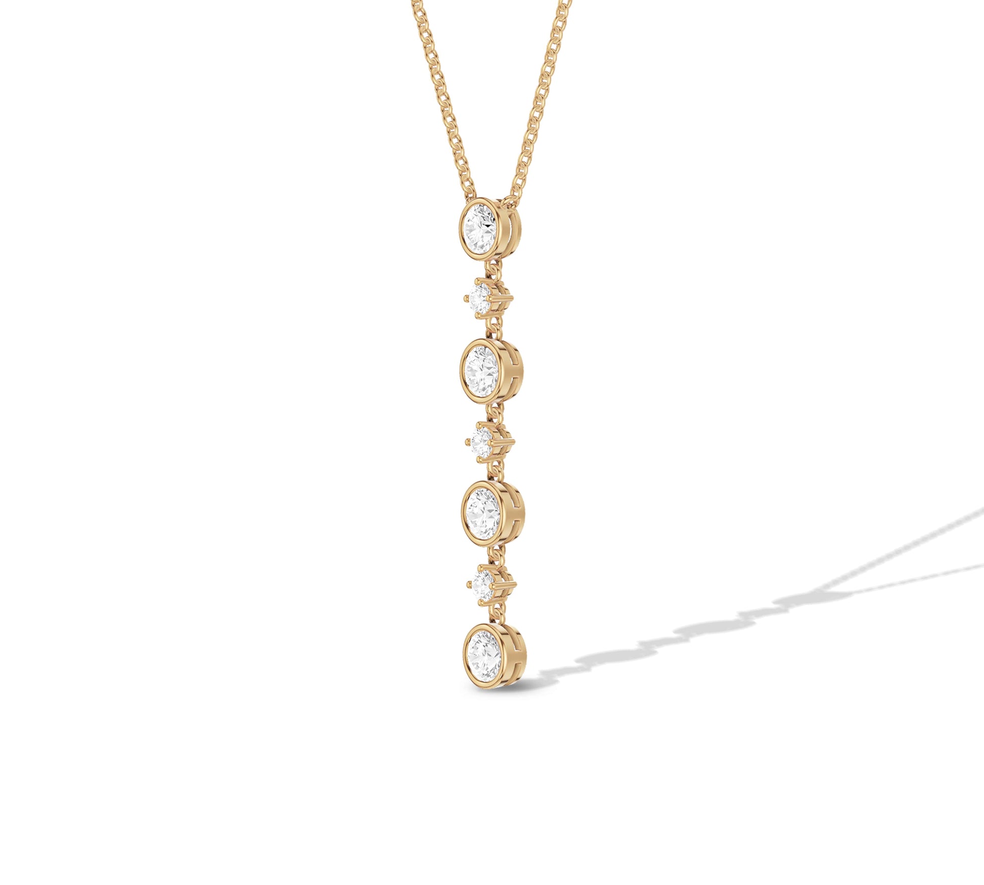 yellow gold diamond journey necklace