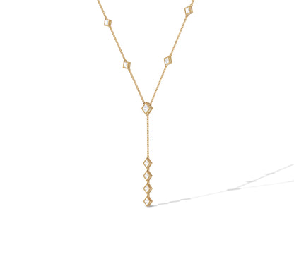 14kt gold lariat necklace​