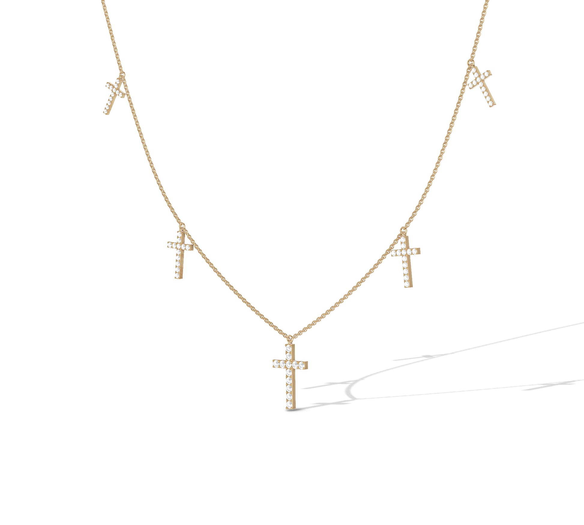 Multiple cross diamond necklace for women