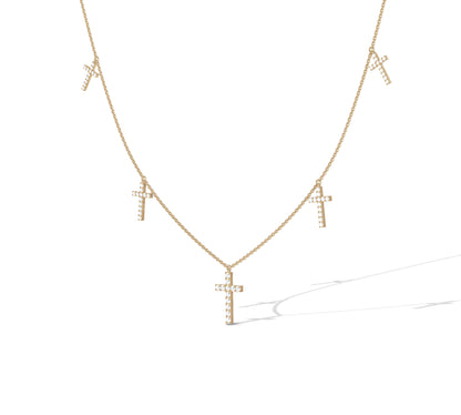 Multiple cross diamond necklace for women