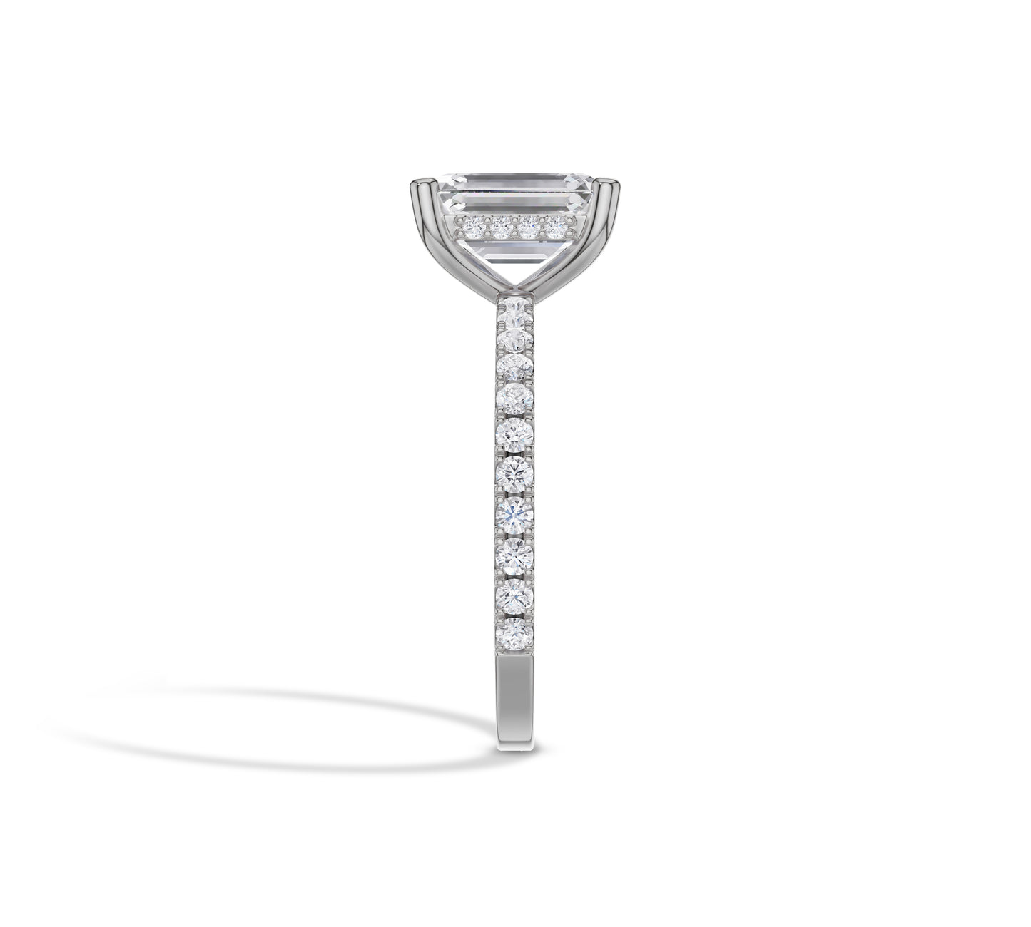 Timeless emerald solitaire in white gold