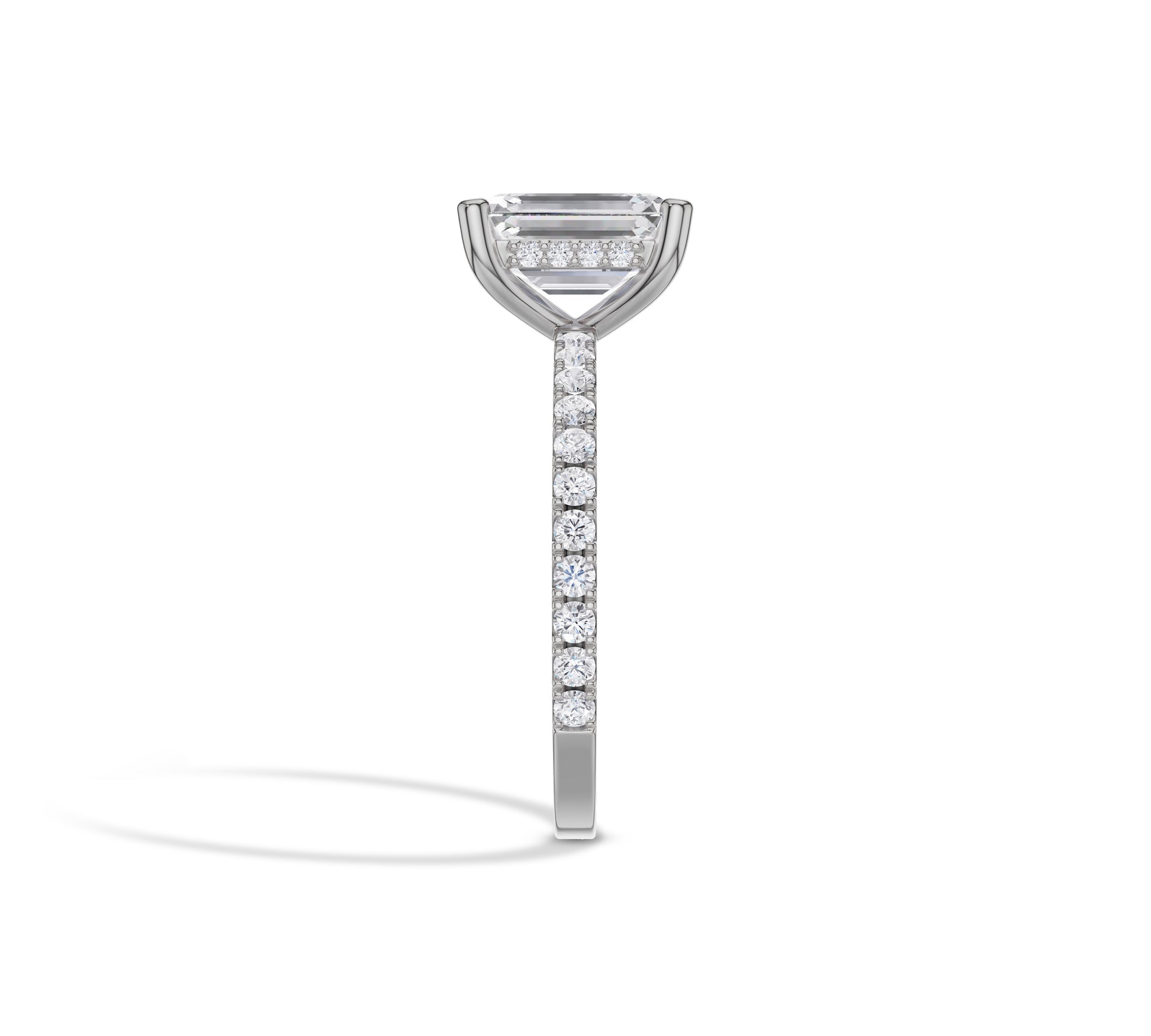 Timeless emerald solitaire in white gold