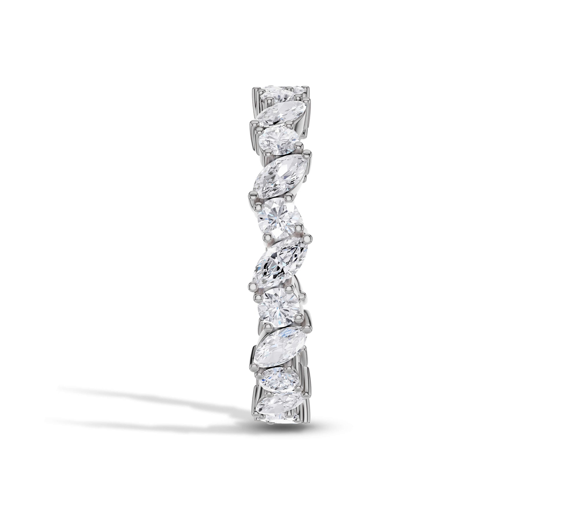 white gold marquise and round diamond ring