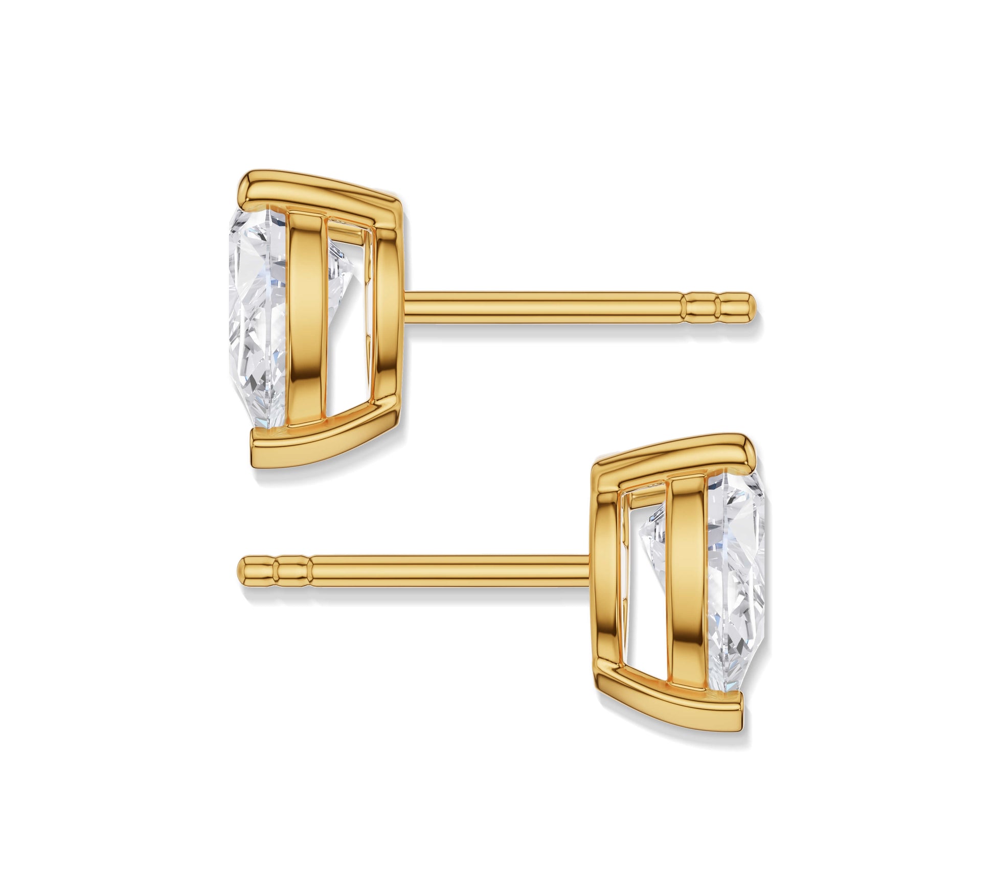 Solitaire pear diamond ear studs