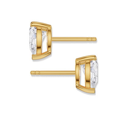 Solitaire pear diamond ear studs