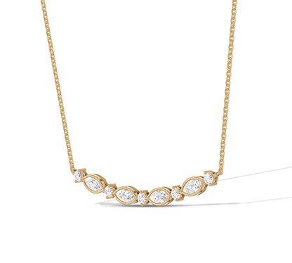 Elegant necklace with marquise and round moissanites