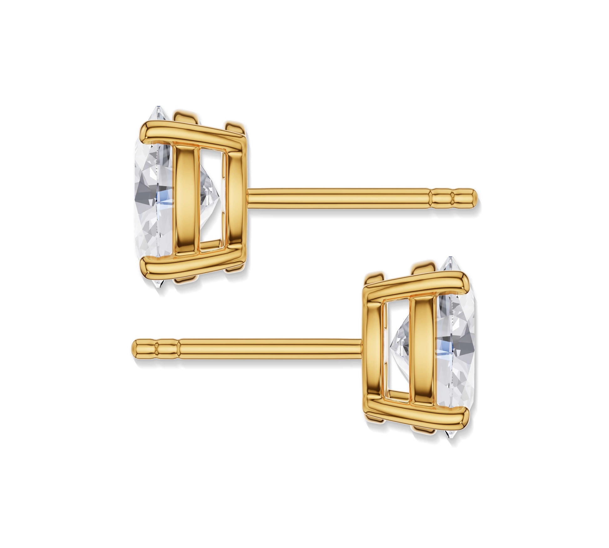 Lab-grown oval diamond ear studs