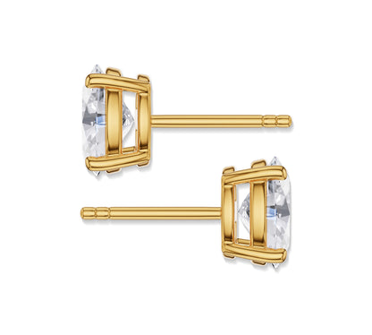 Lab-grown oval diamond ear studs