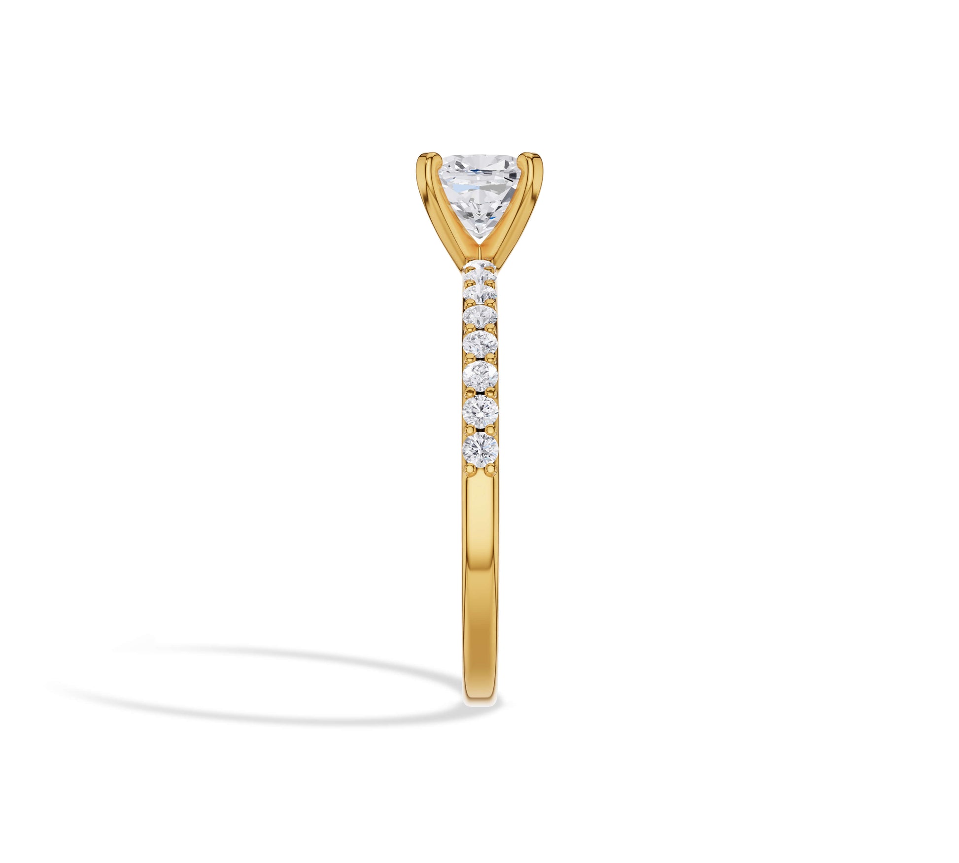 pave engagement rings yellow gold