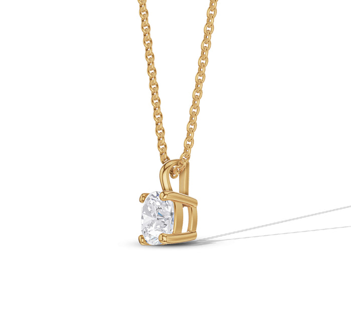Cushion Cut Solitaire Diamond Necklace