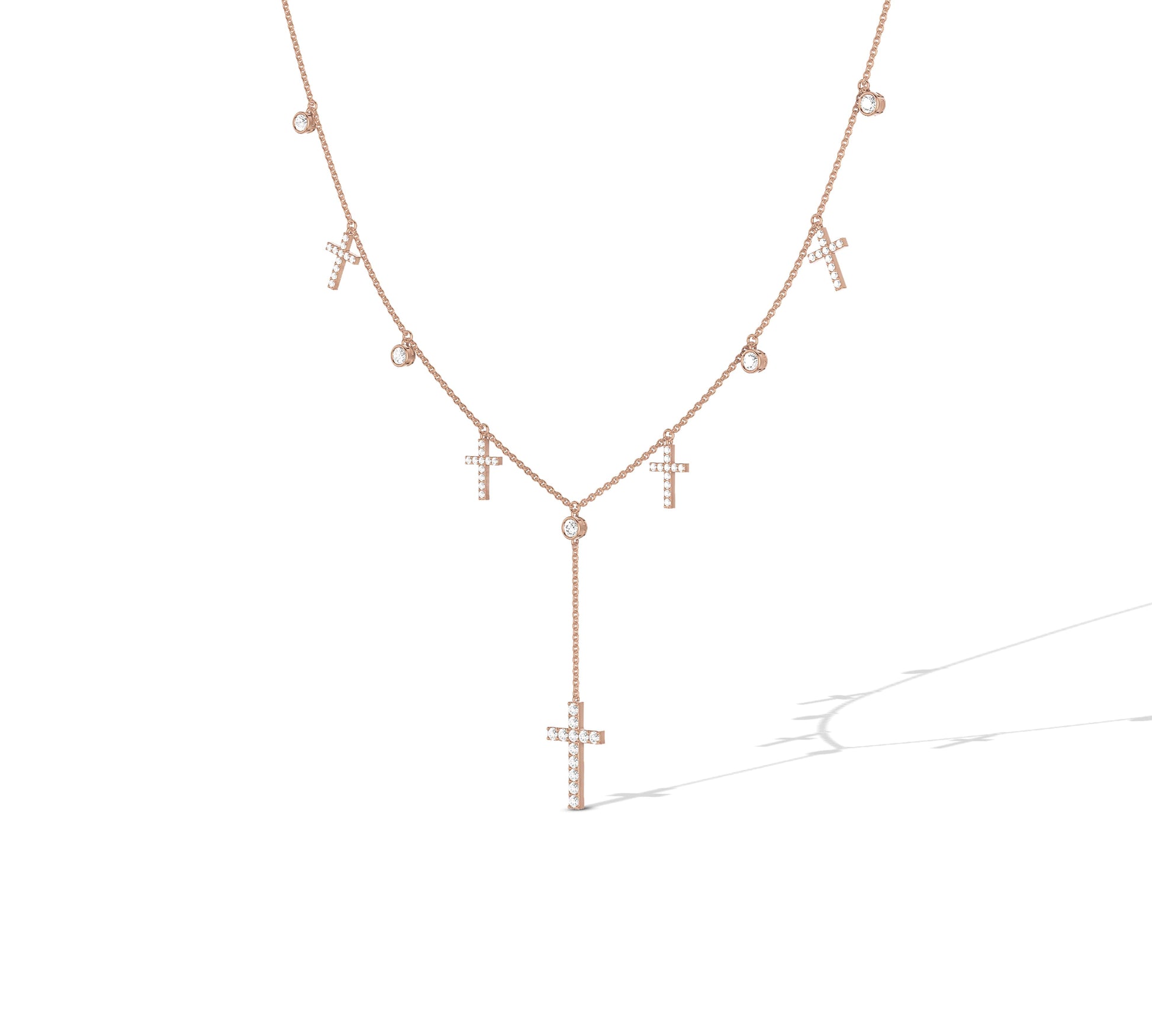 Statement Christian necklace with diamond crosses
