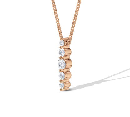 bar necklace with diamond