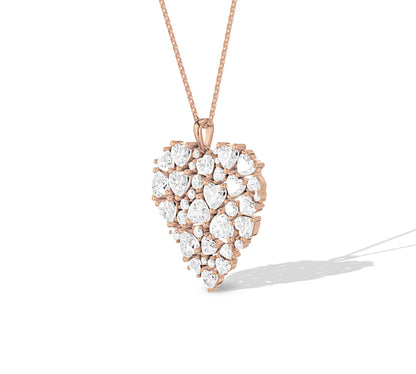 Moissanite heart diamond pendant with brilliant sparkle