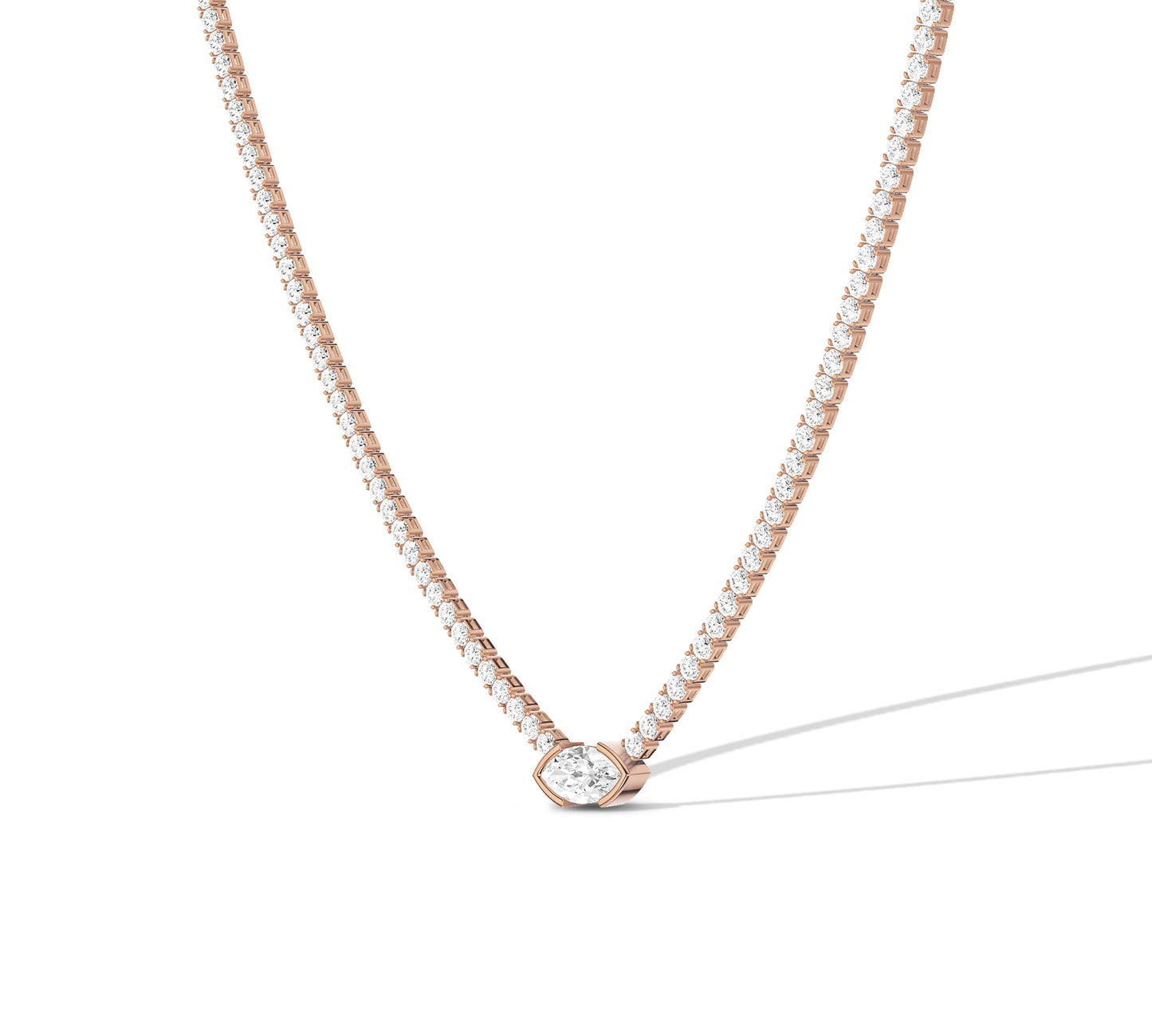 gold diamond tennis necklace for her