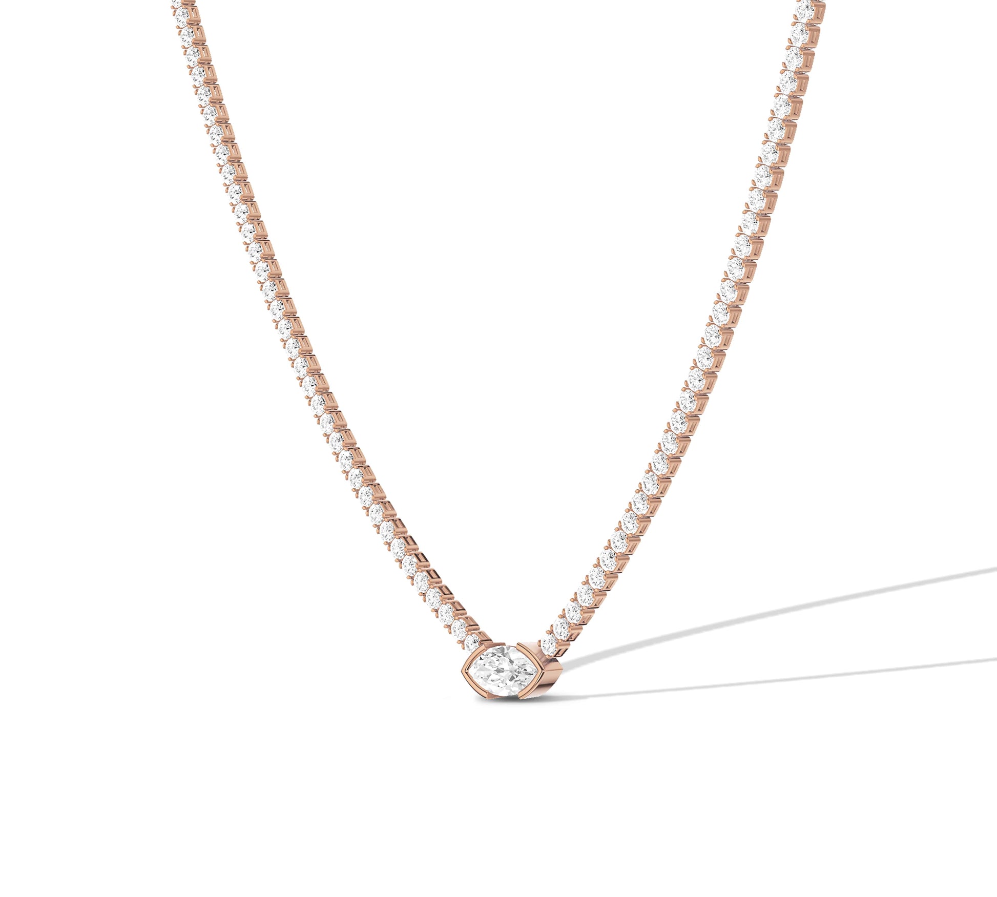 gold diamond tennis necklace for her