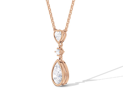 rose gold diamond necklace pendant