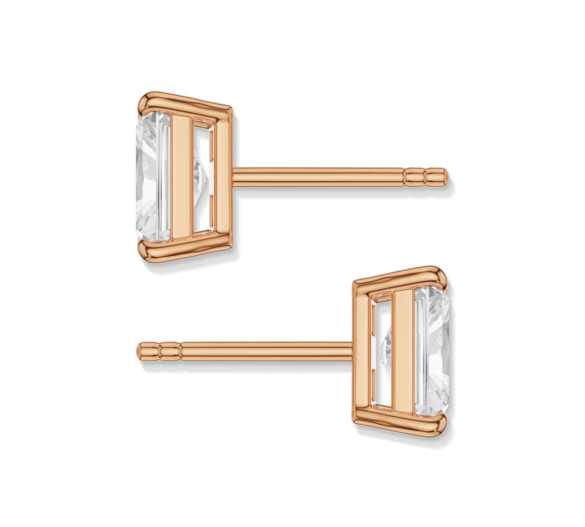 Sparkling rectangular diamond earrings