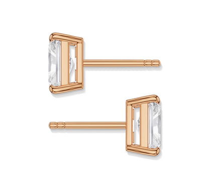 Sparkling rectangular diamond earrings