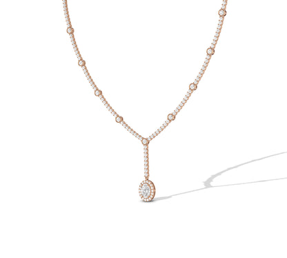 Statement Y-shaped diamond necklace for women
