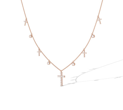 Everyday layering necklace with cross accents