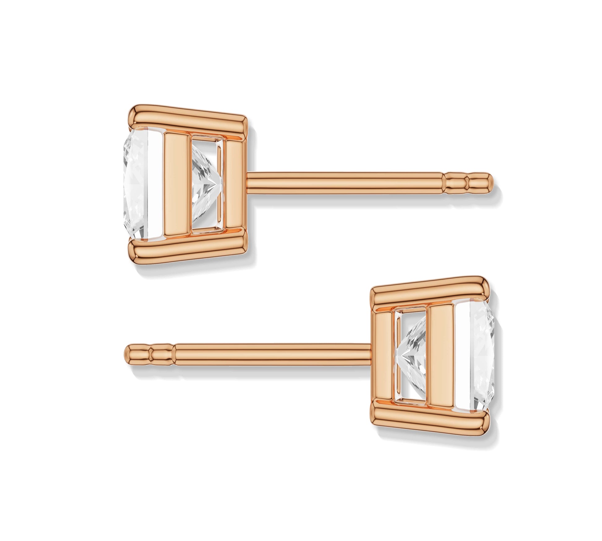 Classic yellow gold diamond earrings