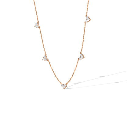 Petite heart diamond charms on elegant chain