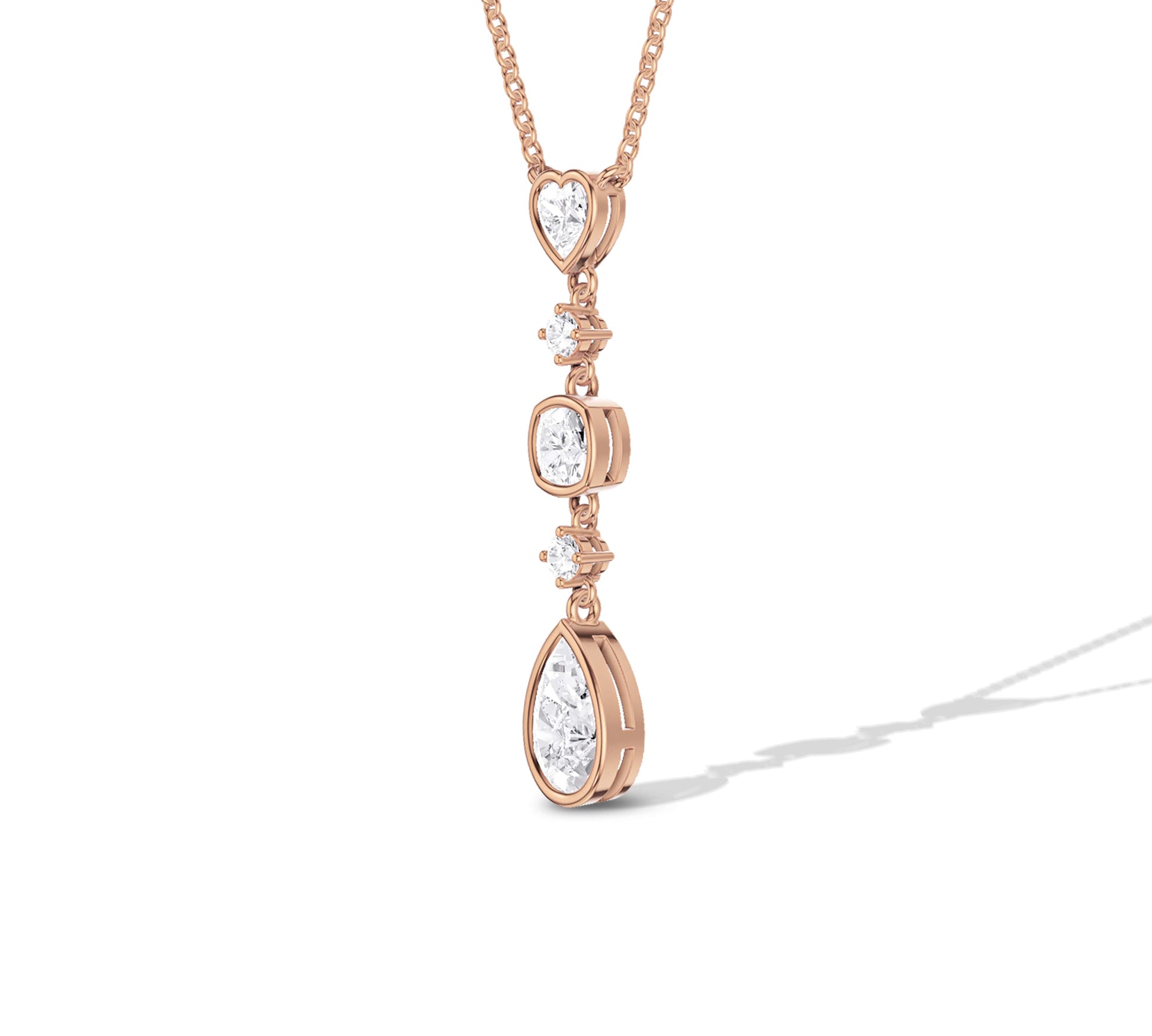 lab grown duamond long pendant necklace 