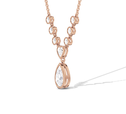 long pendant necklace in rose gold