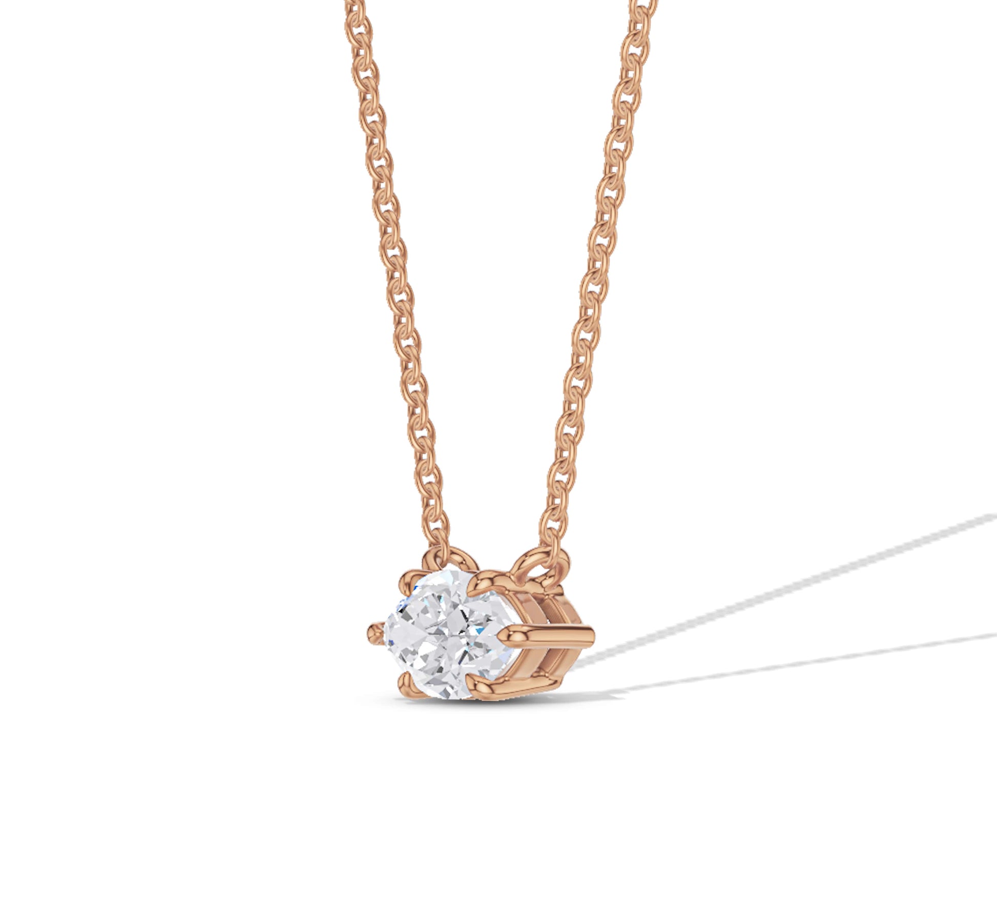 14k rose gold and diamond necklace