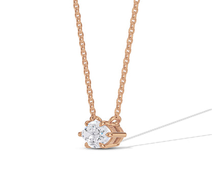 14k rose gold and diamond necklace