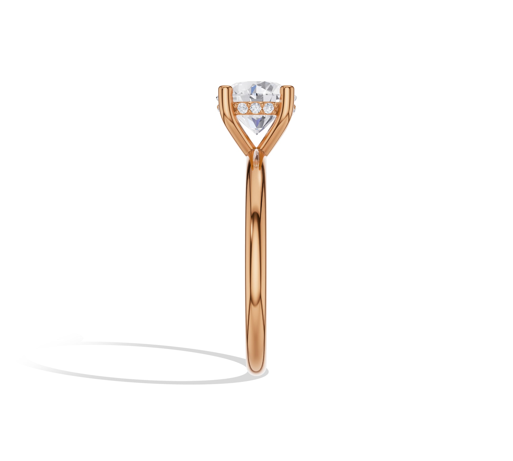 Hidden Halo Round Diamond Ring Setting