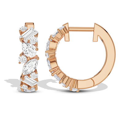 Statement hoop earrings with unique diamond shapes