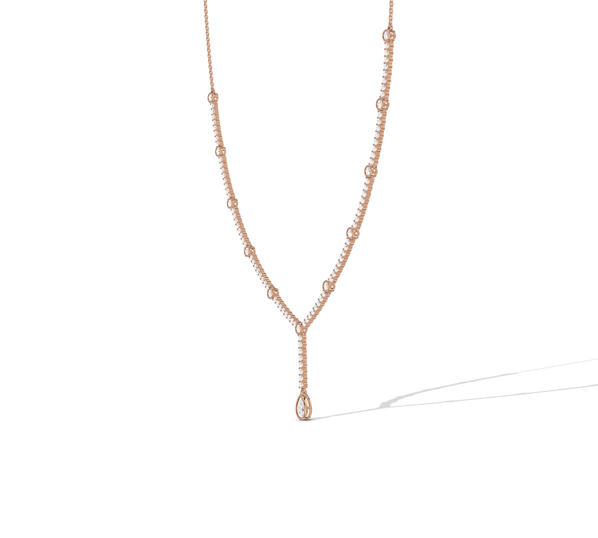 Fine gold chain with center drop