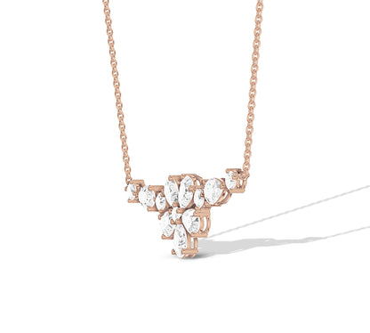 Statement floral diamond necklace in 14K gold