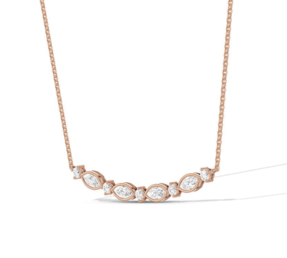 Dainty necklace with marquise shapes and sparkles