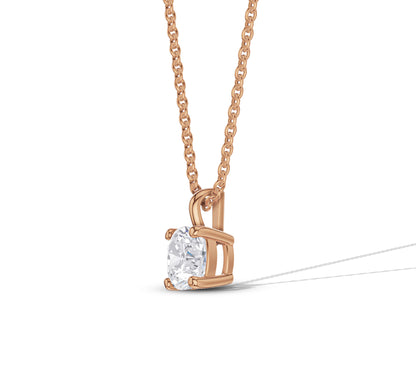 cushion solitaire diamond necklace