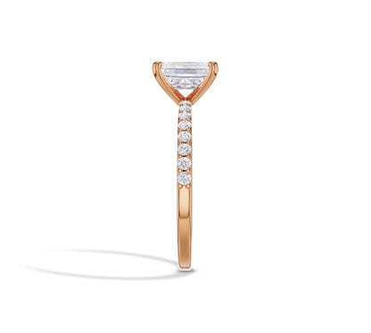 rose gold emerald & diamond engagement rings