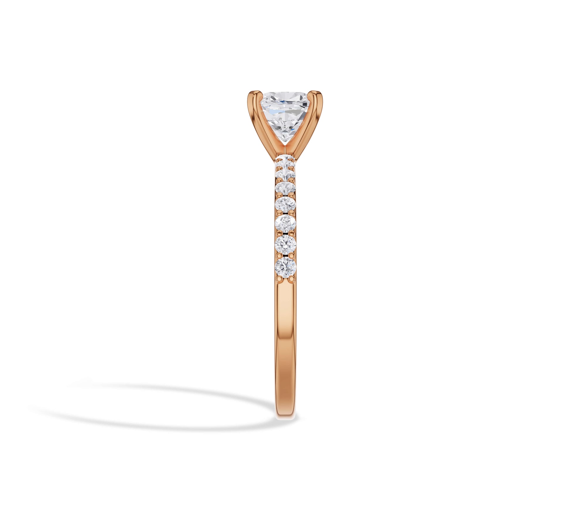 pave engagement rings in rose gold