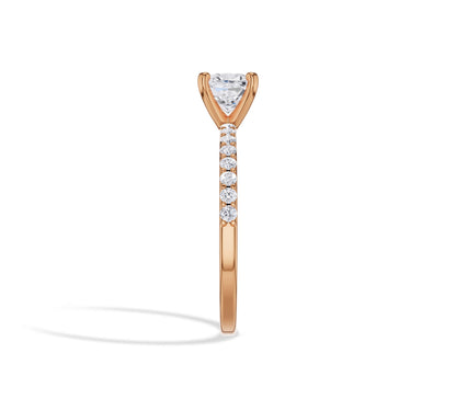 pave engagement rings in rose gold