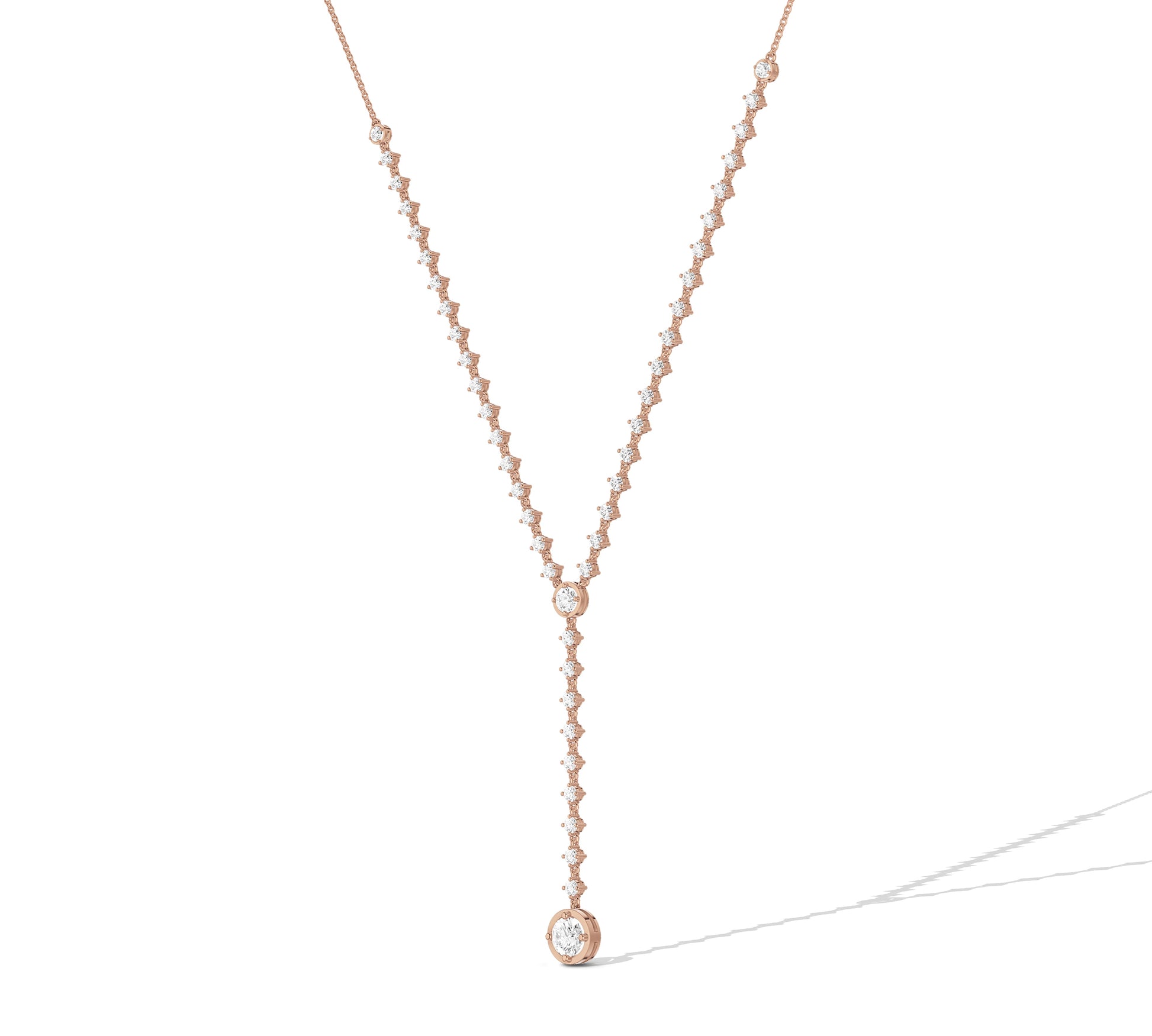 14kt gold lariat necklace