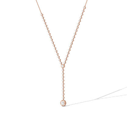 14kt gold lariat necklace