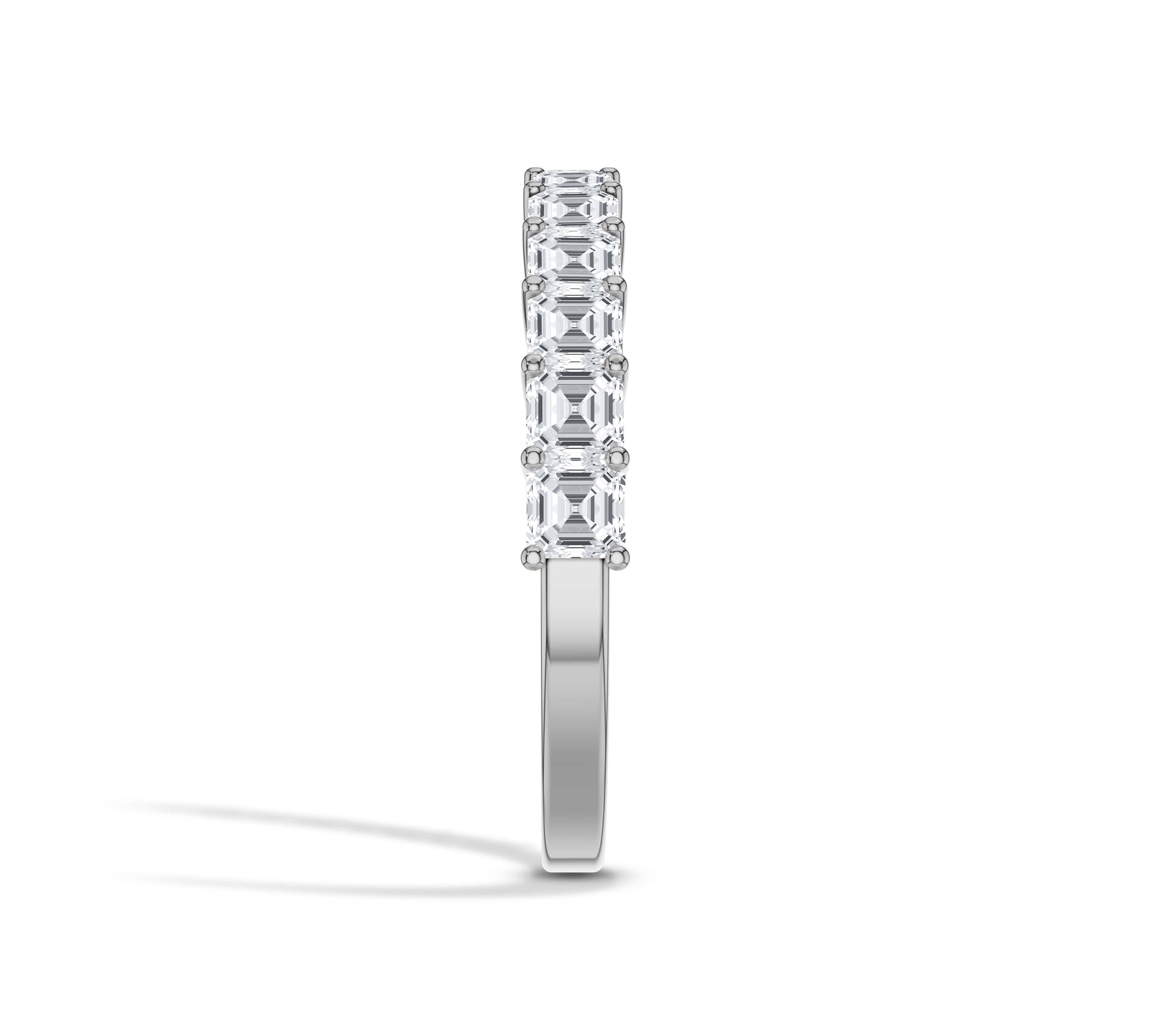 asscher cut wedding bands