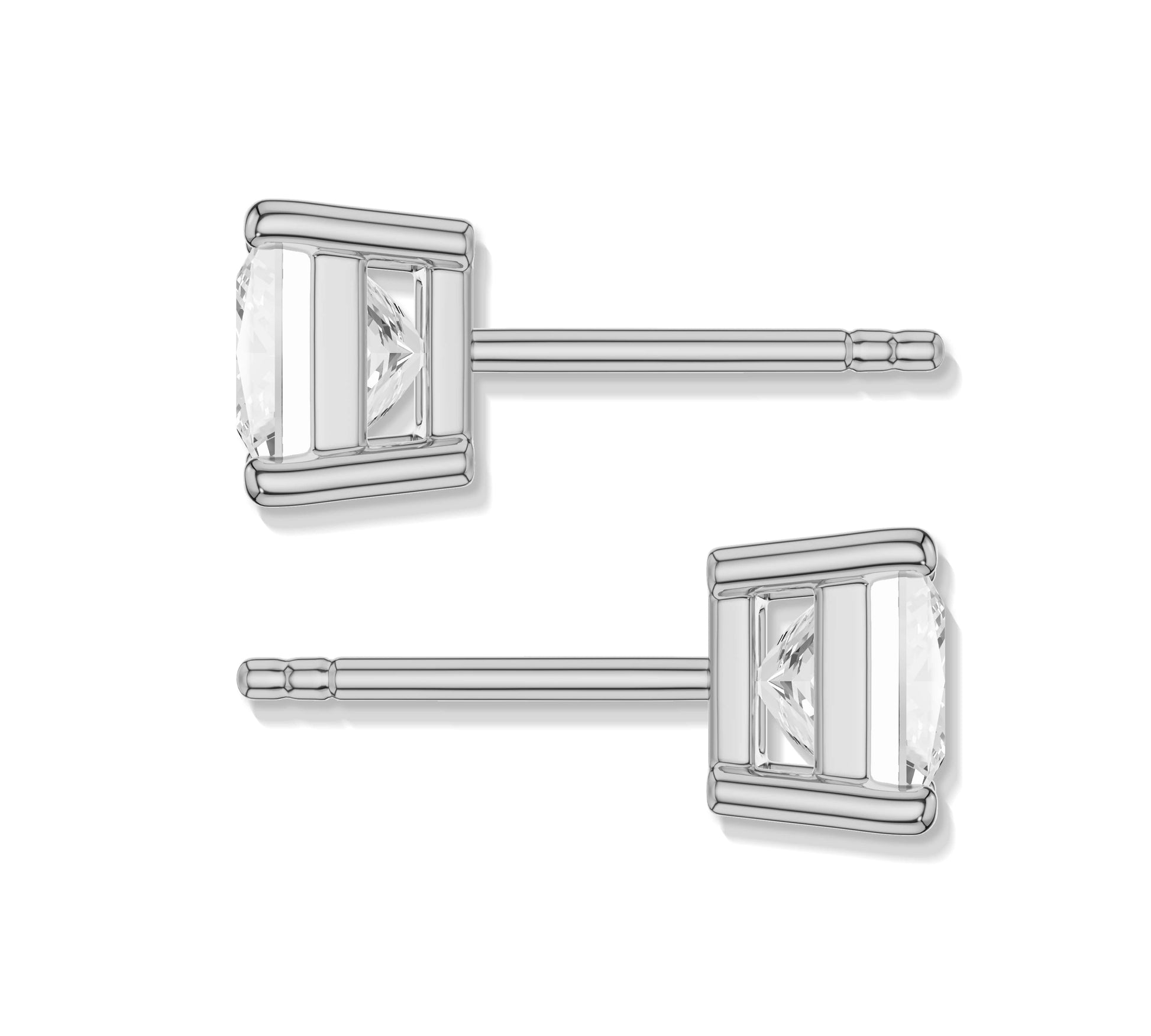 Princess cut solitaire earrings