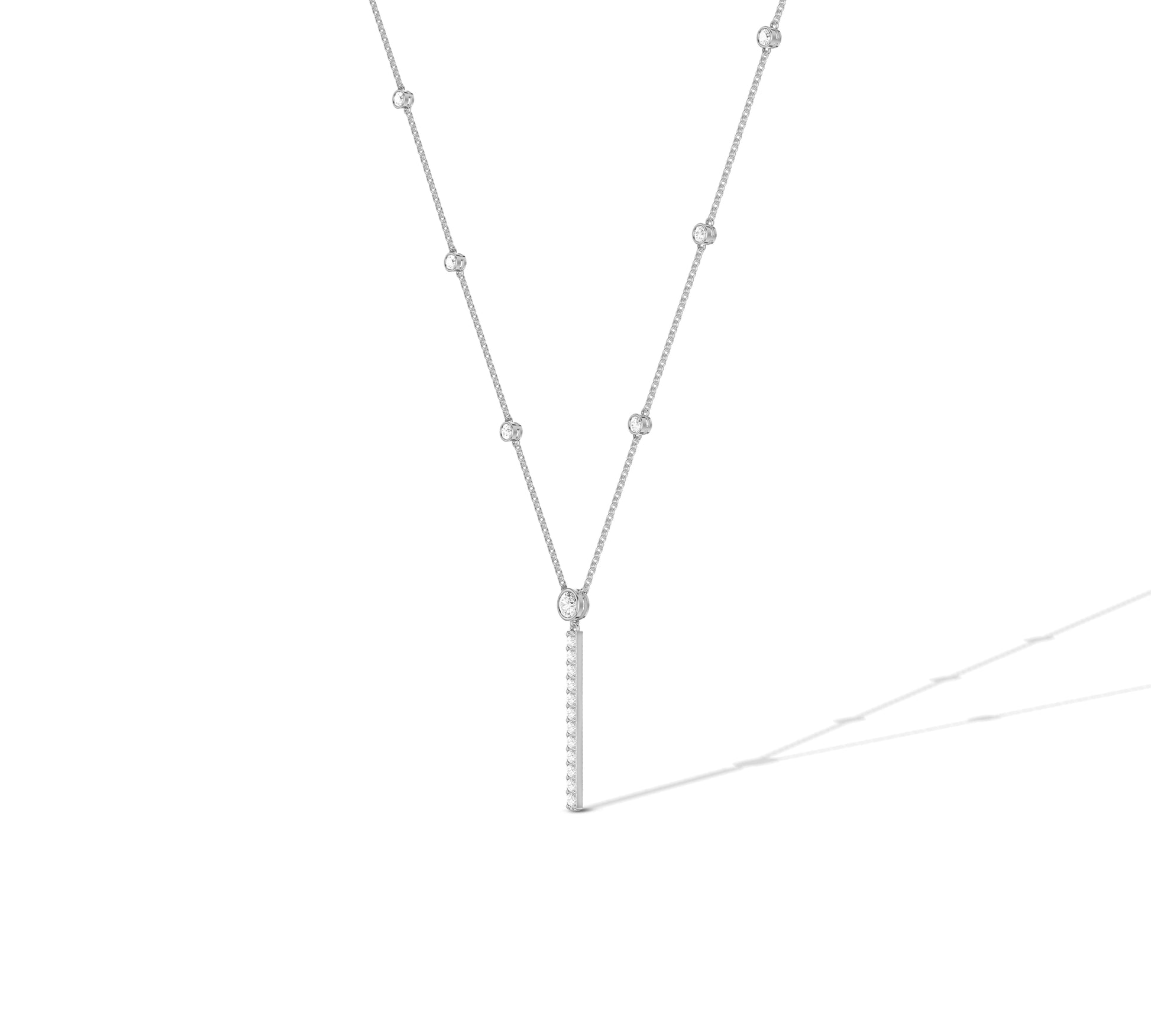 bezel set diamond necklace