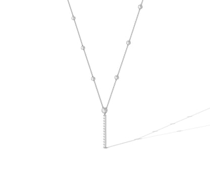 bezel set diamond necklace