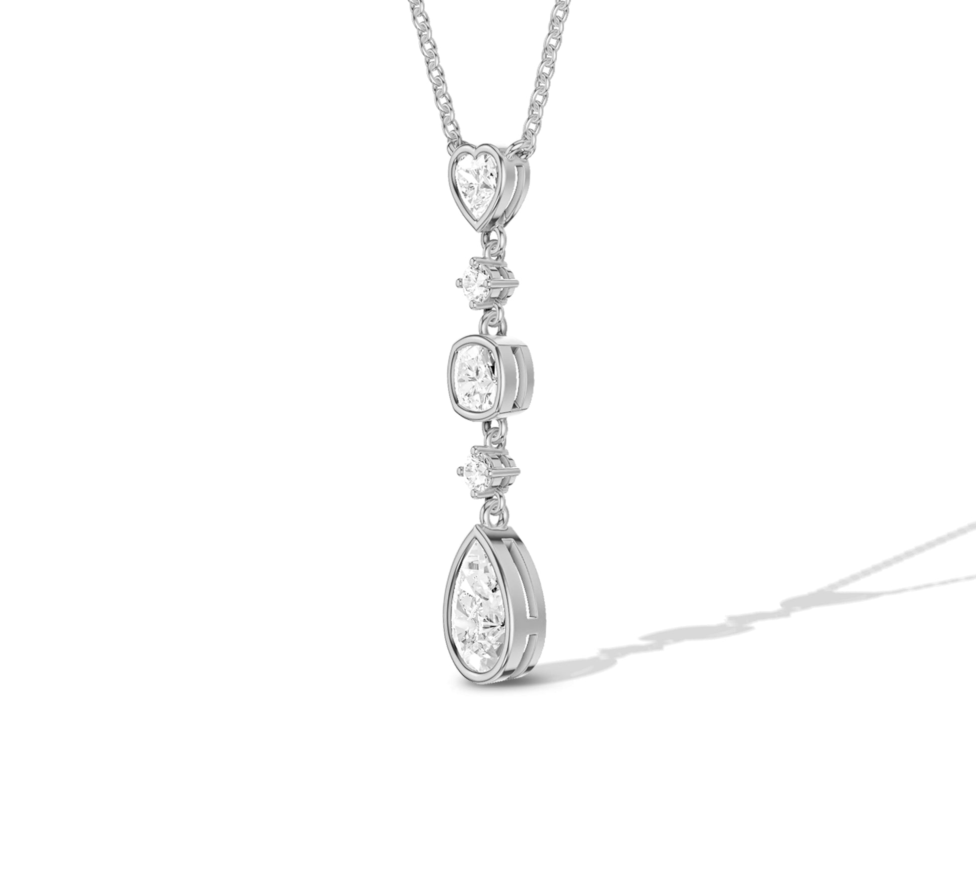 white gold dainty diamond necklace