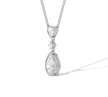 pear diamond bezel set diamond necklace pendant