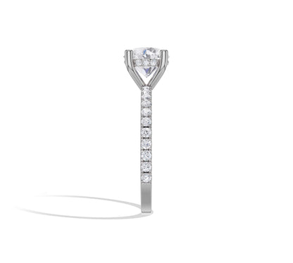 14K white gold round solitaire with hidden halo sparkle