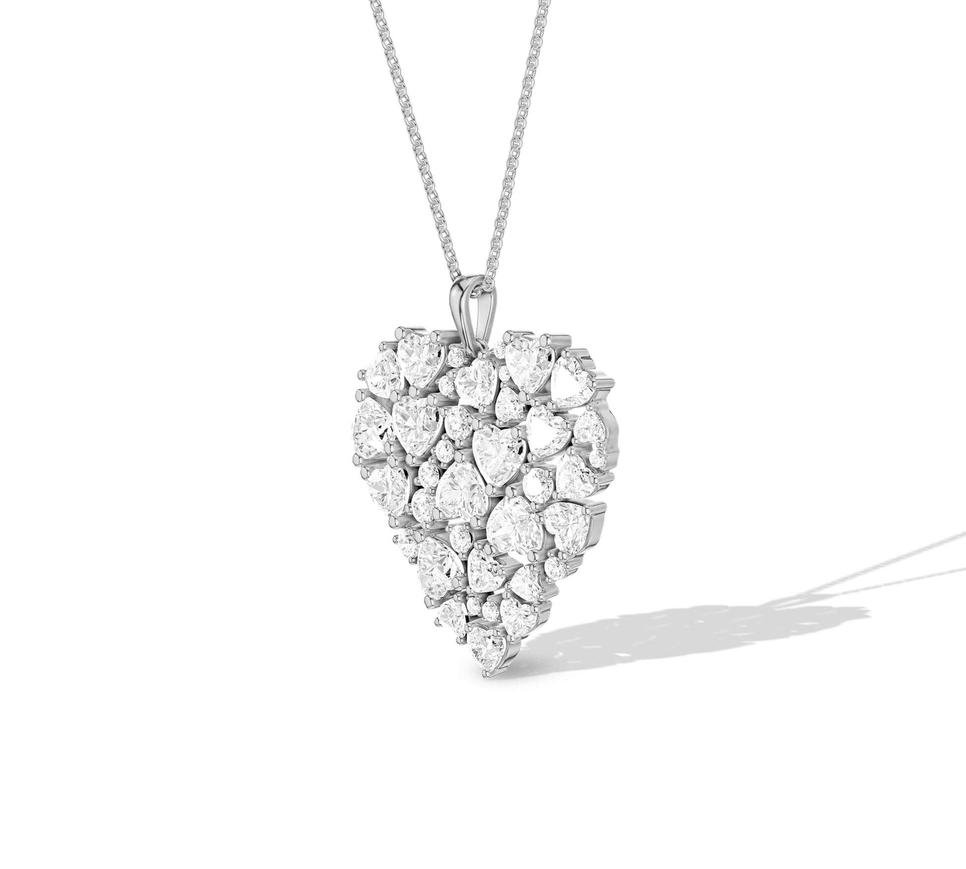 High-polish gold chain with dazzling heart charm